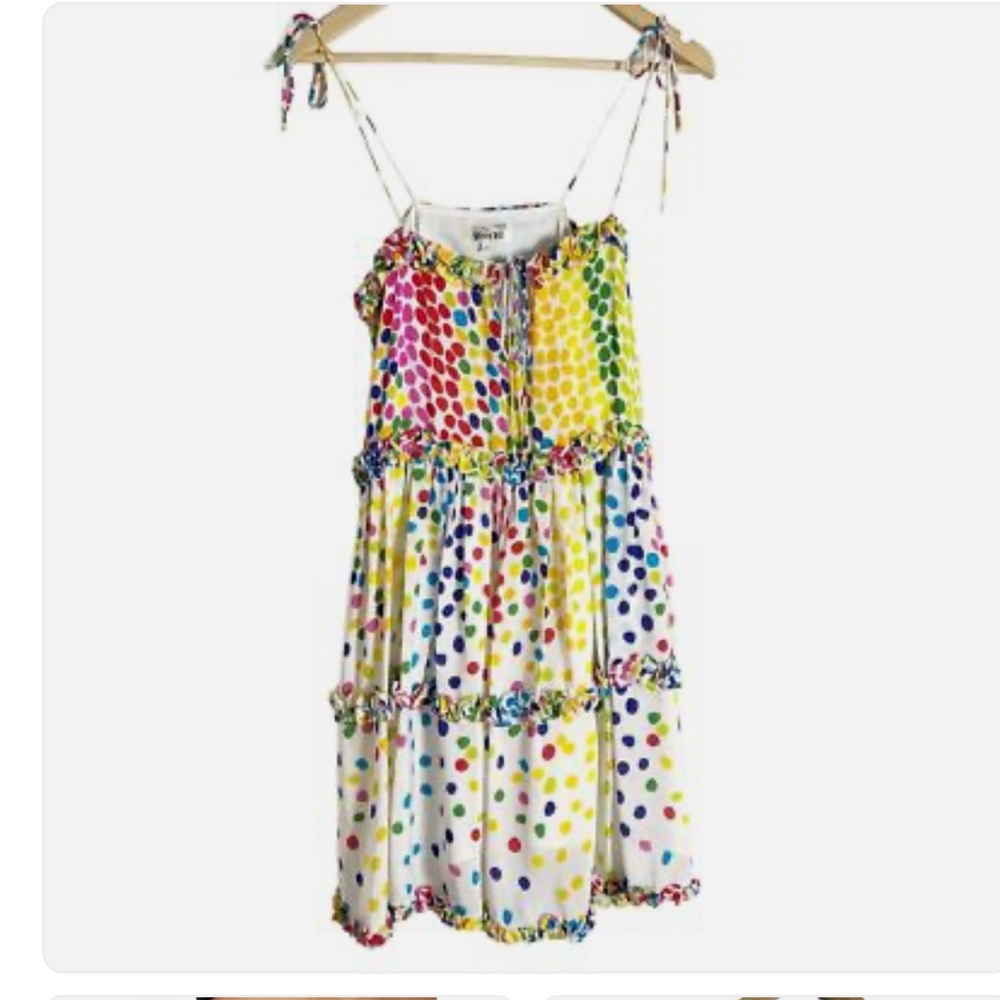 Mochi Colorful Polka Dot Dress 100% silk XS